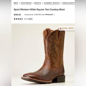 Ariat Brown Leather Square Toe Boots
